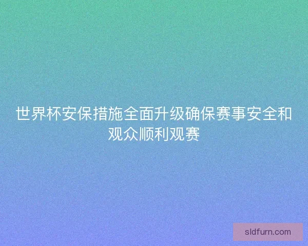世界杯安保措施全面升级确保赛事安全和观众顺利观赛 世界杯安保措施全面升级确保赛事安全和观众顺利观赛